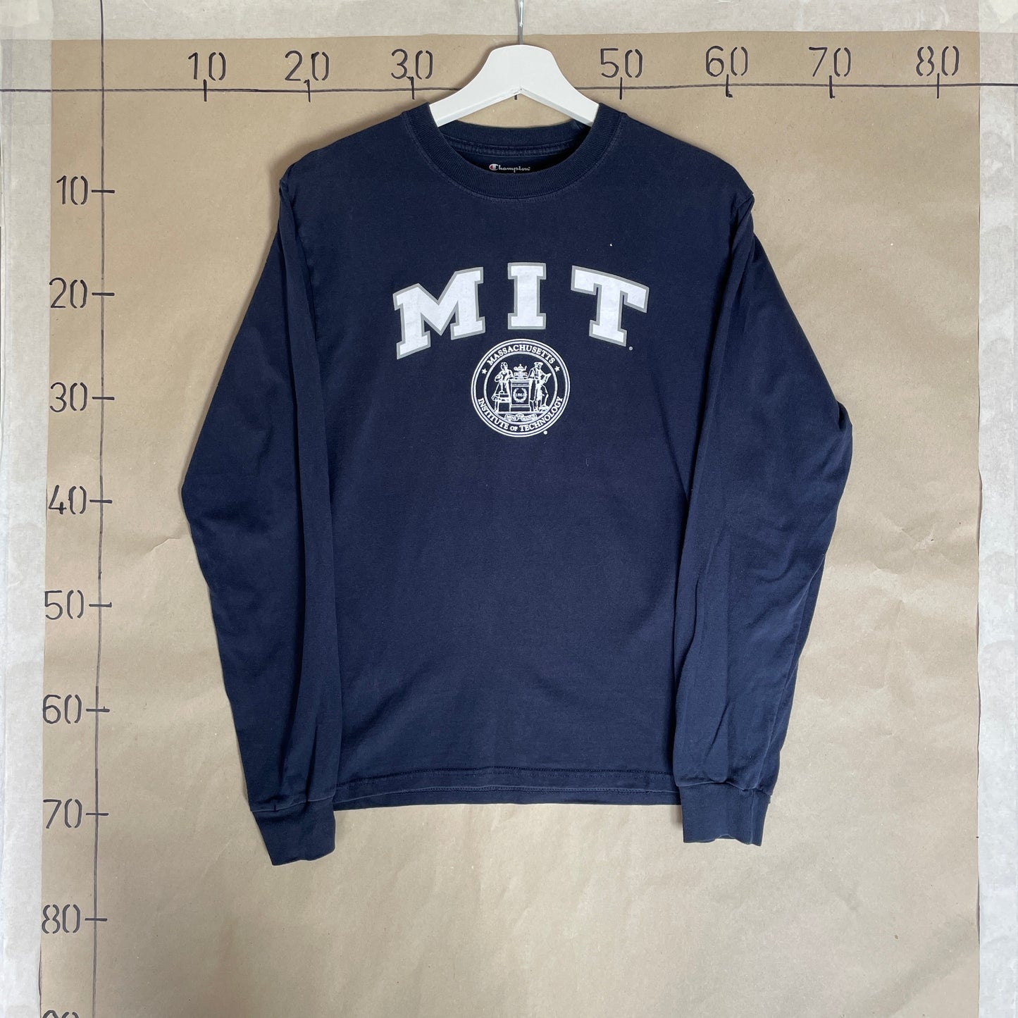 Blå Vintage M.I.T Teknologisk Langærmet T-Shirt