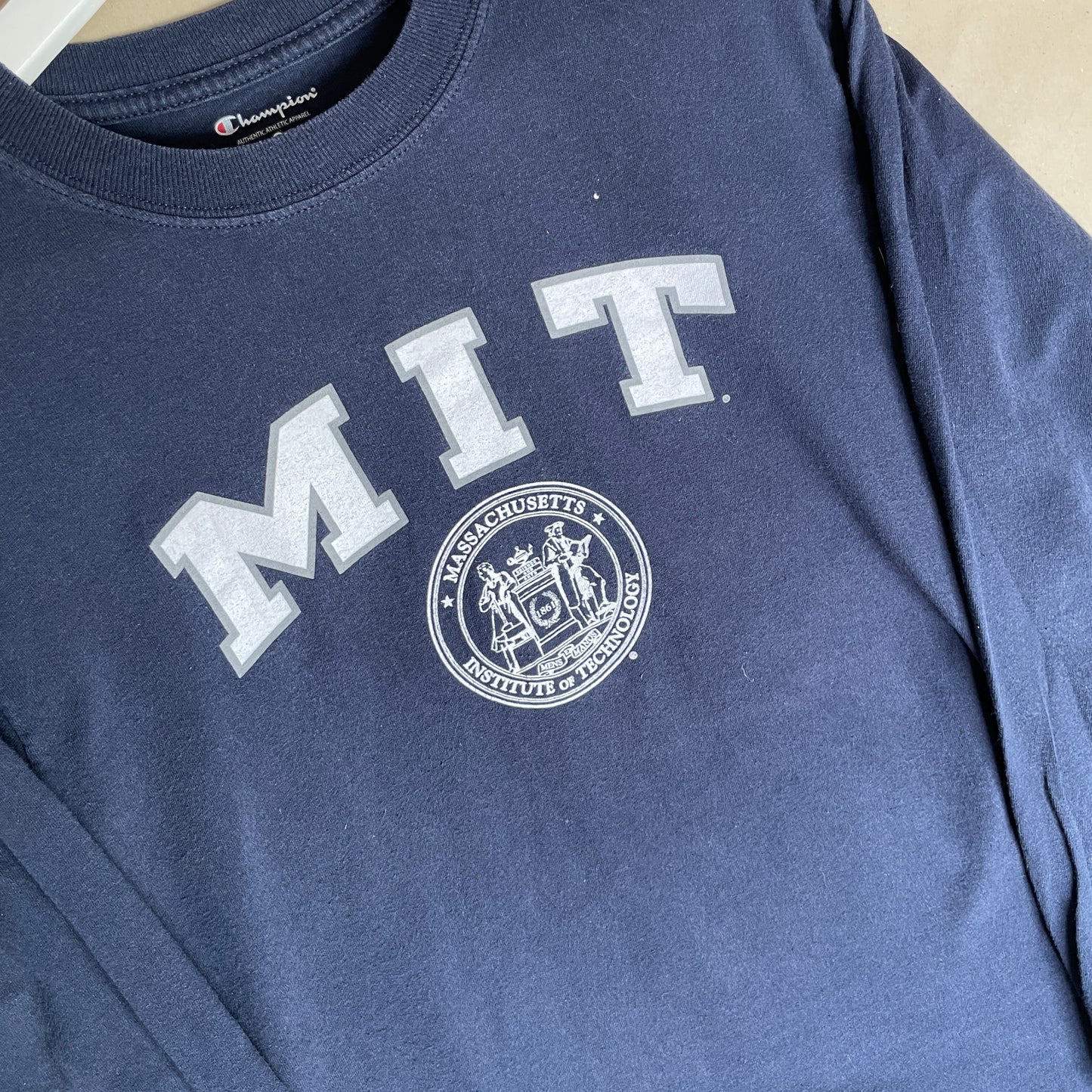 Blå Vintage M.I.T Teknologisk Langærmet T-Shirt