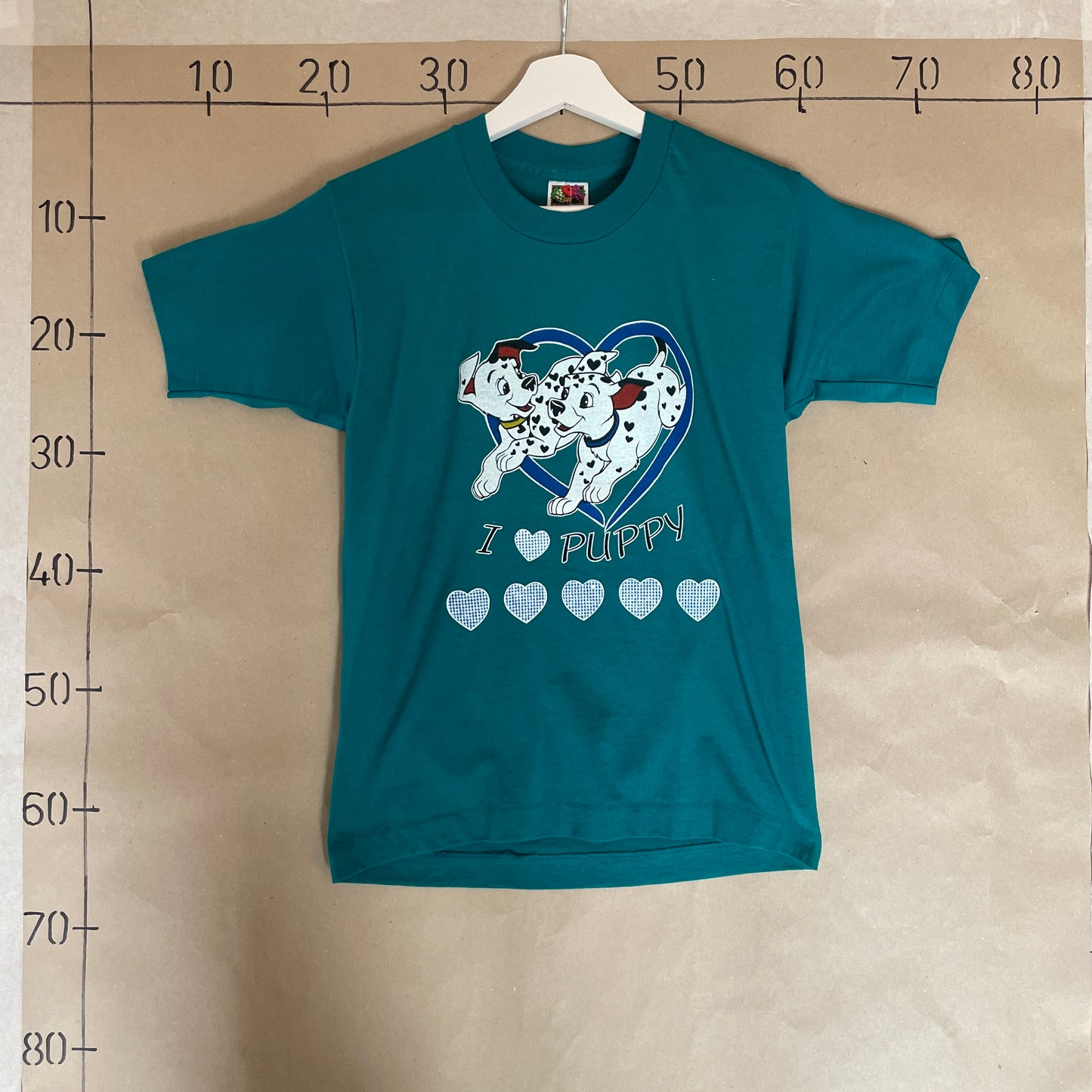 Turkisgrøn Vintage I Love Puppy T-Shirt