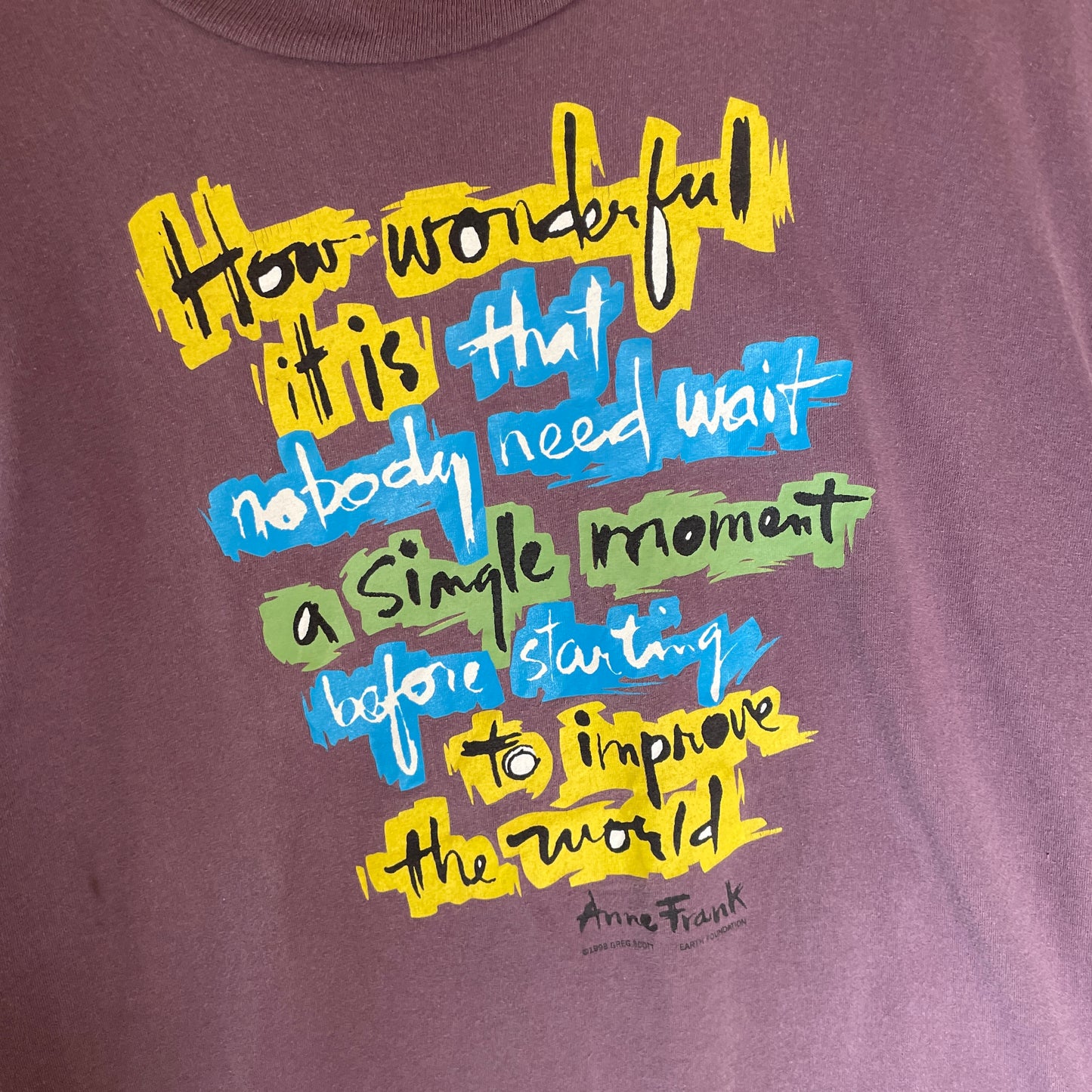Støvlilla Vintage Anne Frank T-Shirt