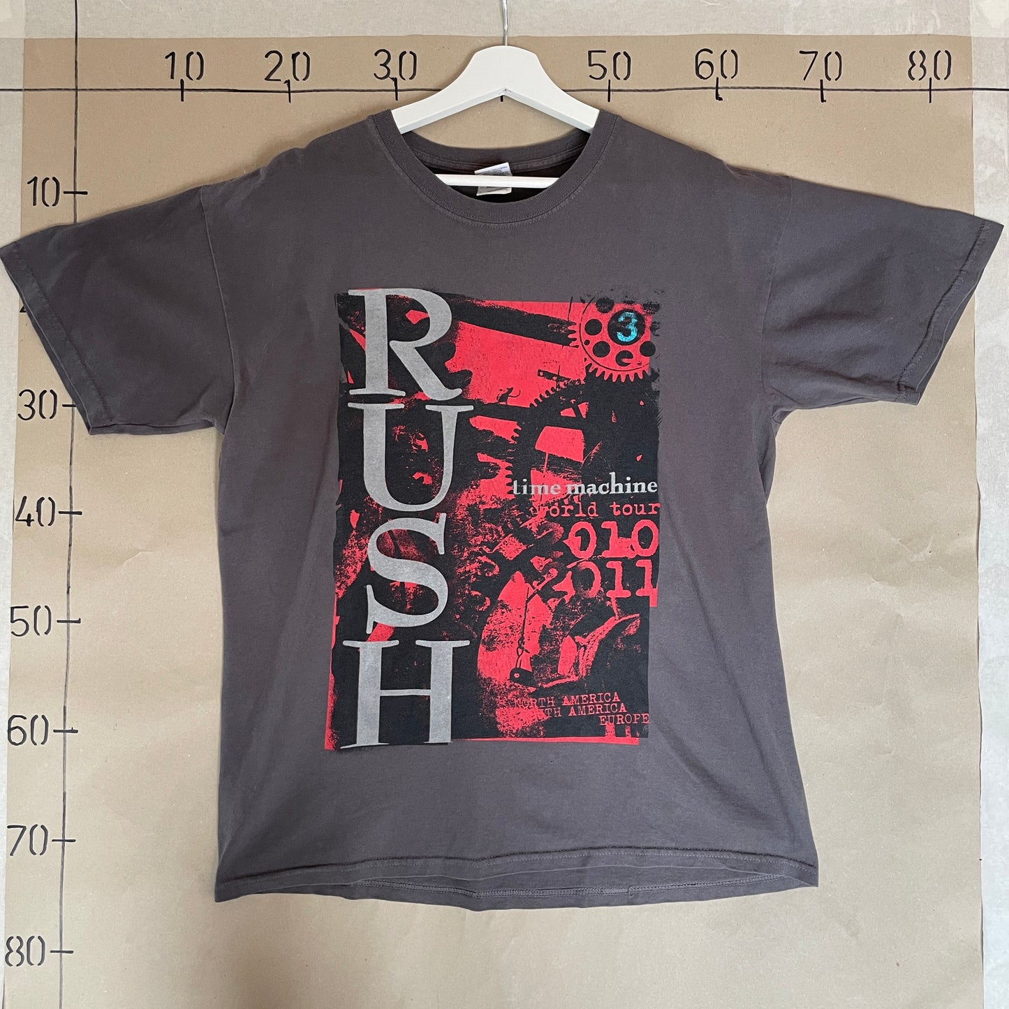 Grå Vintage Rush Time Machine World Tour T-Shirt