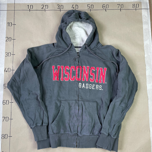 Grå Vintage Wisconsin Badgers Hoodie