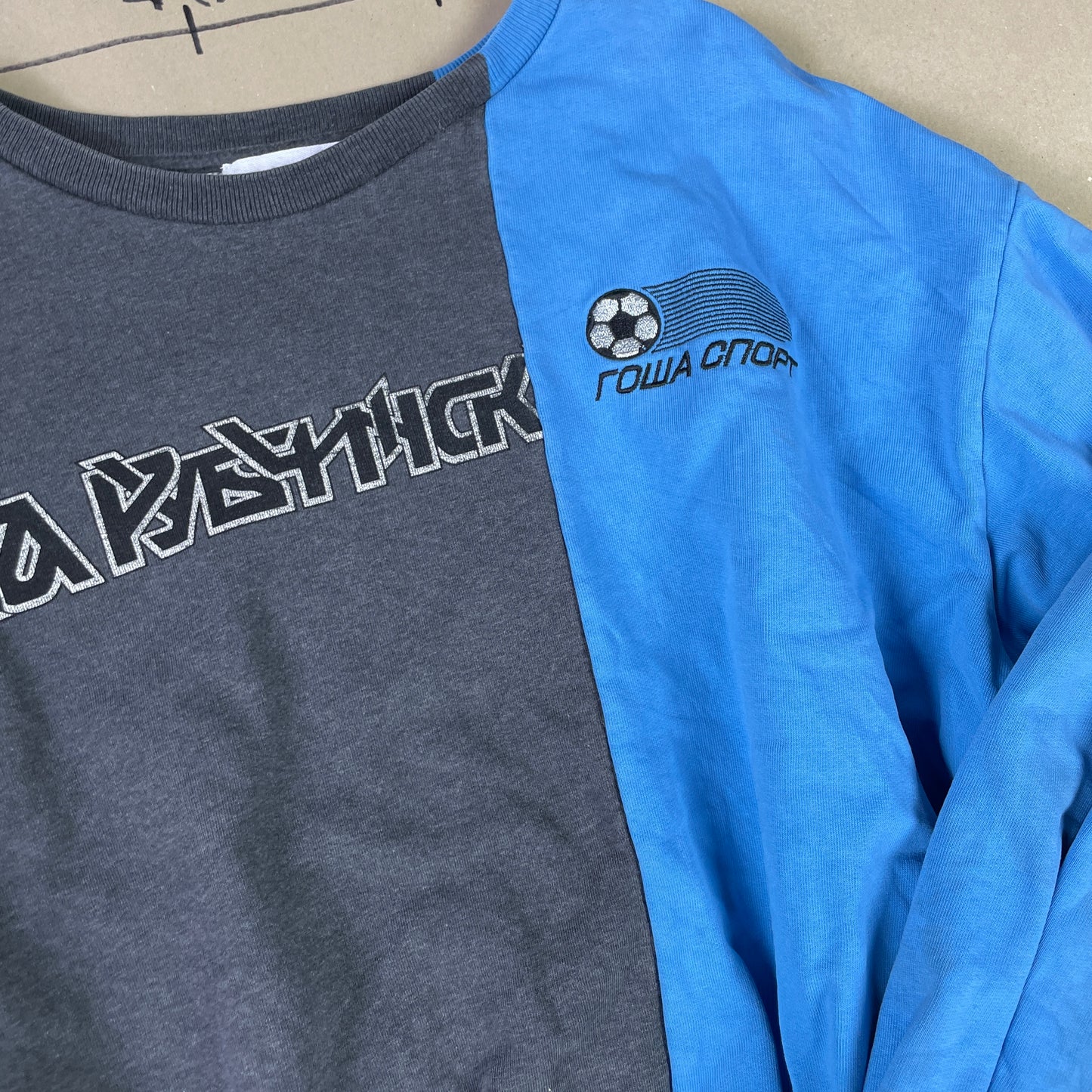 Mørkegrå & Babyblå Gosha Rubchinskiy Split Crewneck