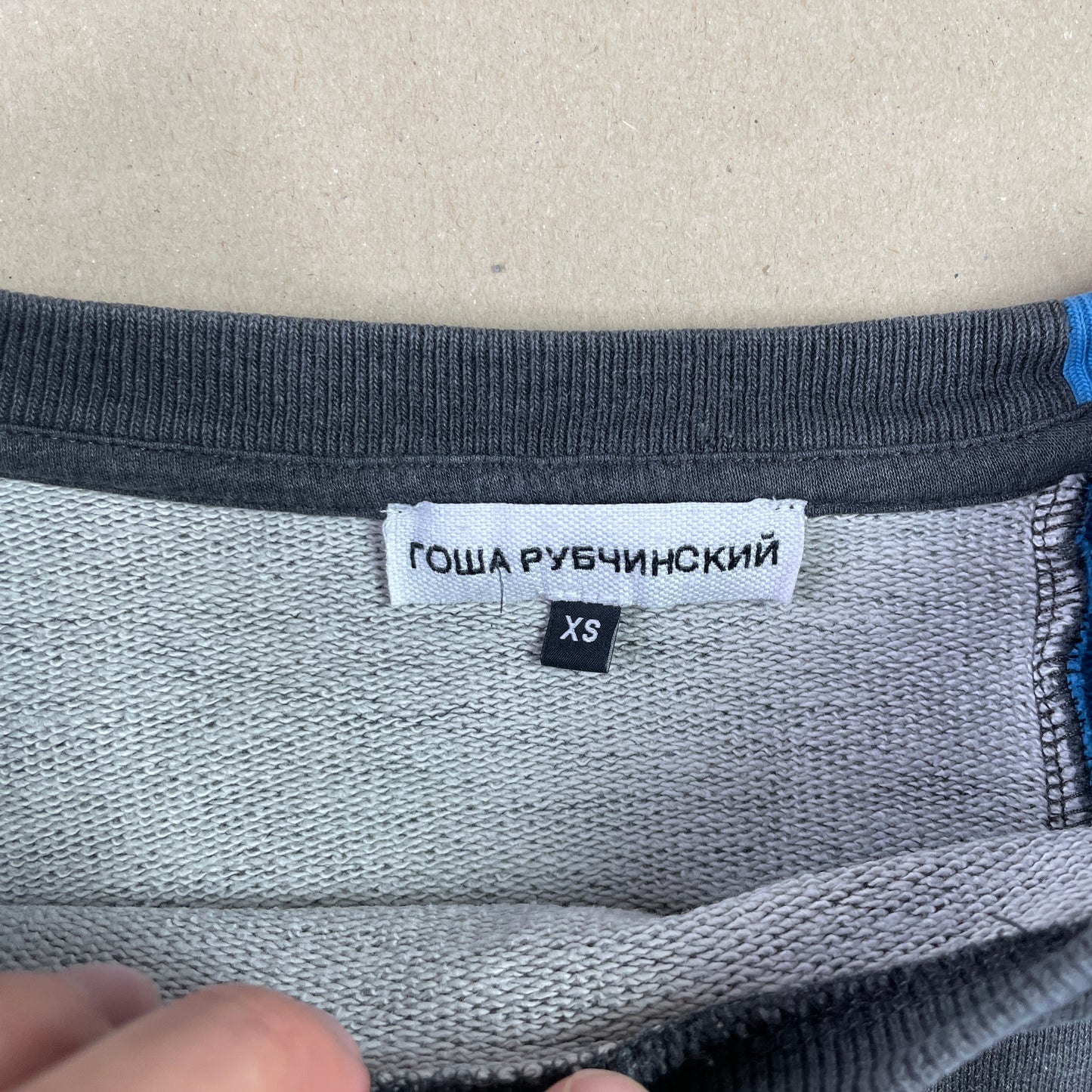 Mørkegrå & Babyblå Gosha Rubchinskiy Split Crewneck