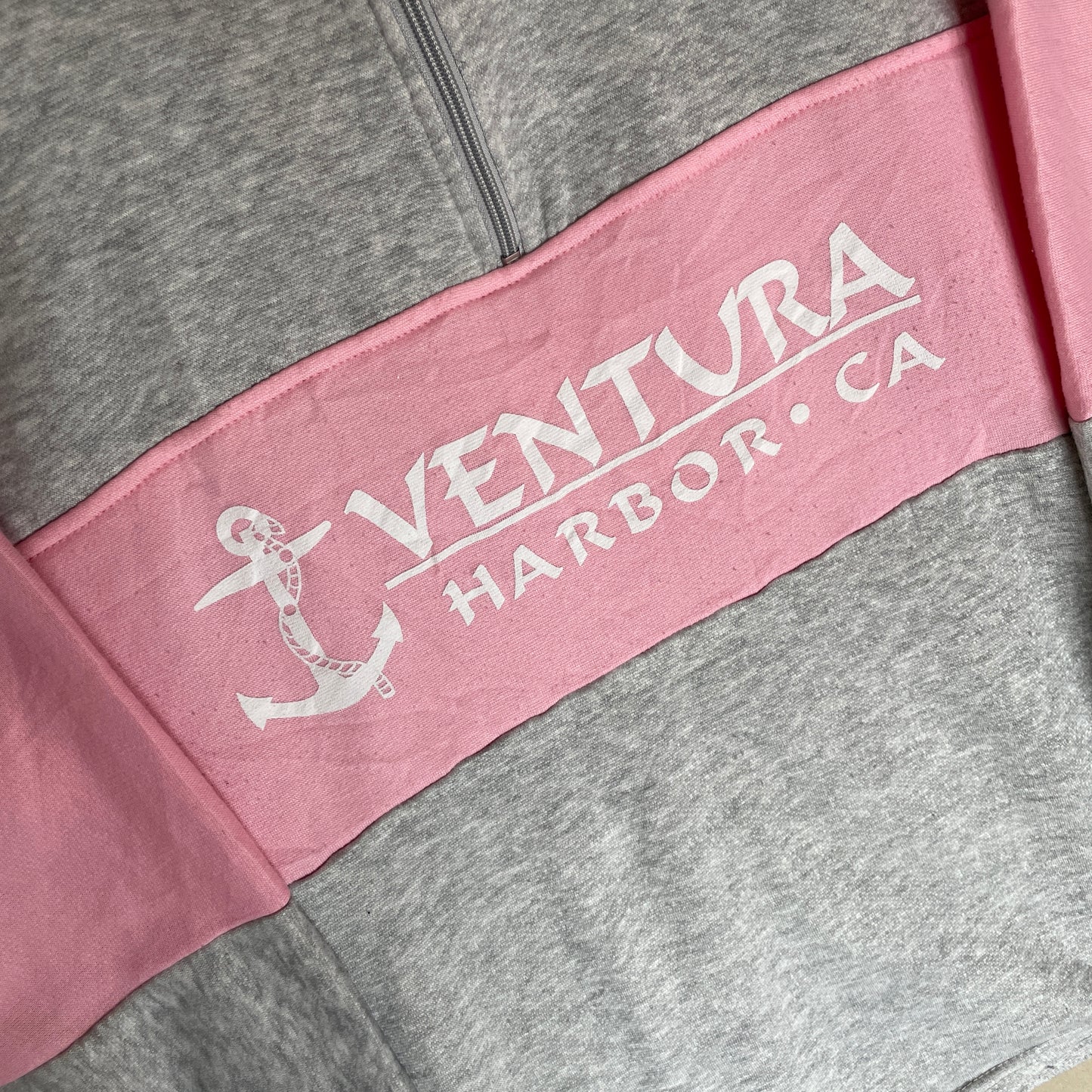 Grå & Pink Vintage Ventura Harbor 1/4 Zip Sweatshirt