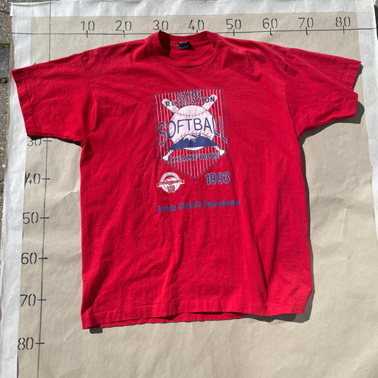 Rød Vintage Softball T-Shirt