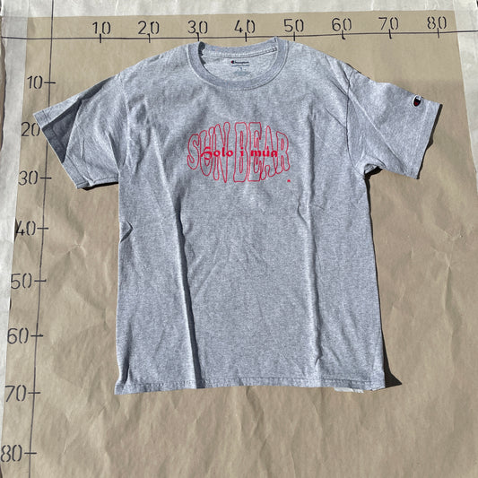 Grå Vintage Sun Bear T-Shirt
