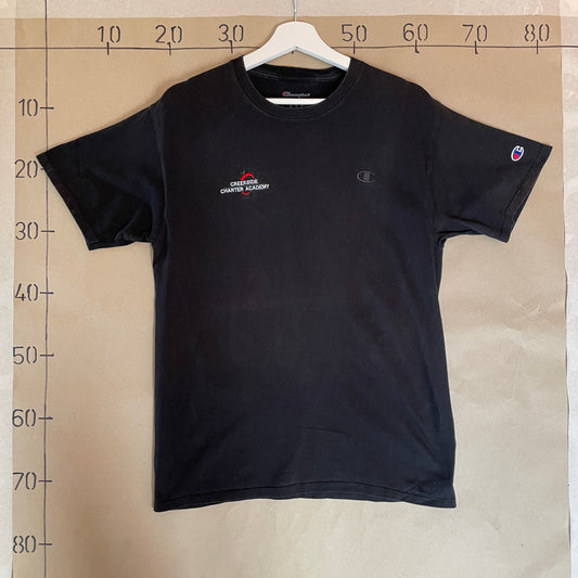 Sort Vintage Broderet Champion T-Shirt