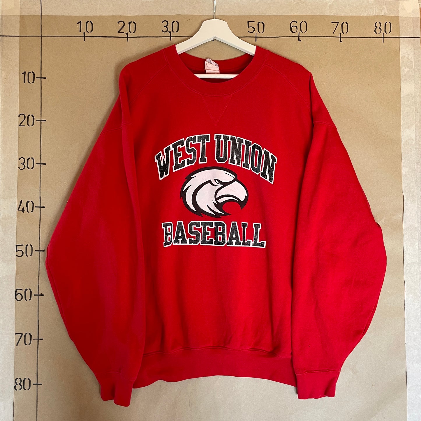 Rød Vintage West Union Baseball Ørne Sweatshirt