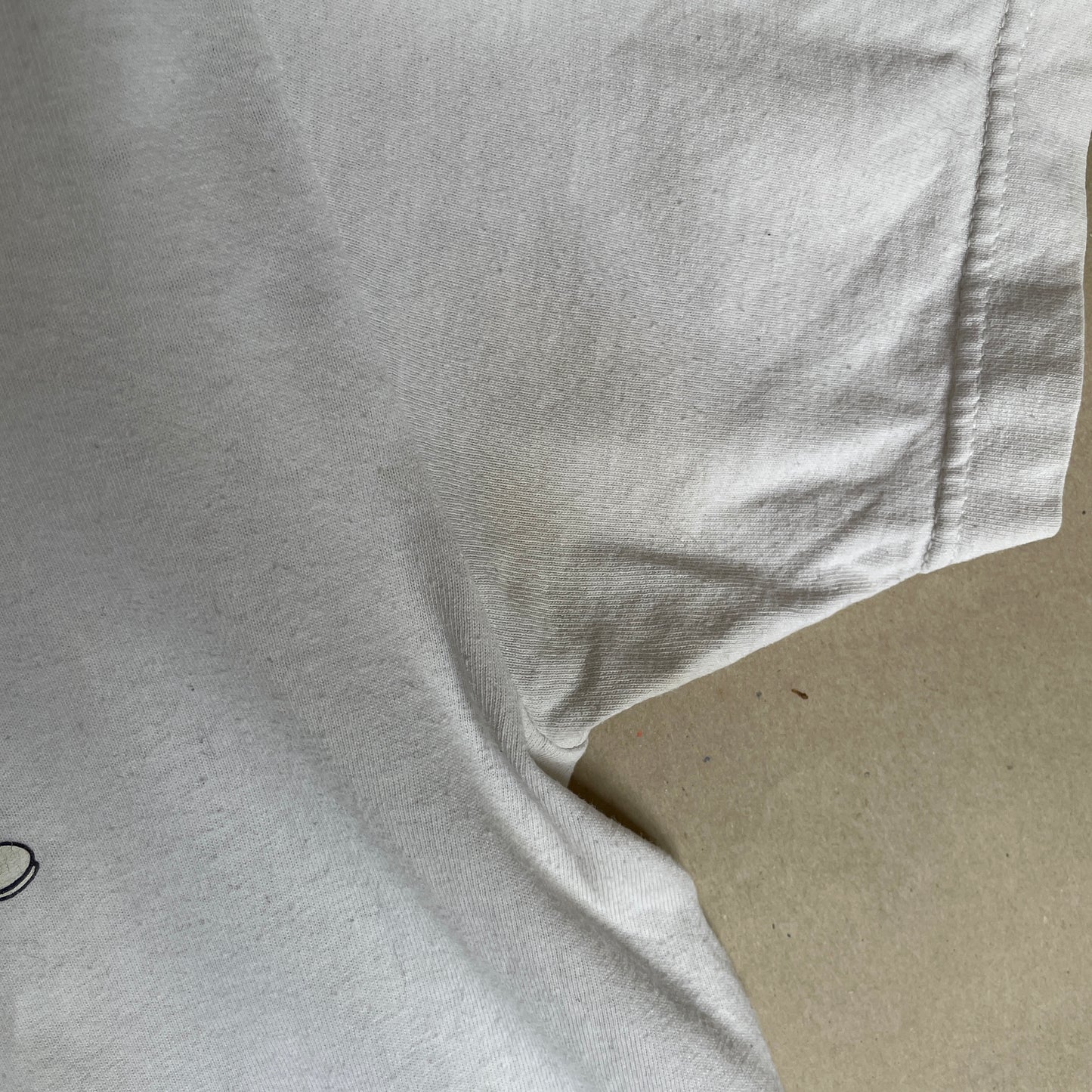 Beige Vintage Grafisk Printet Butter T-Shirt