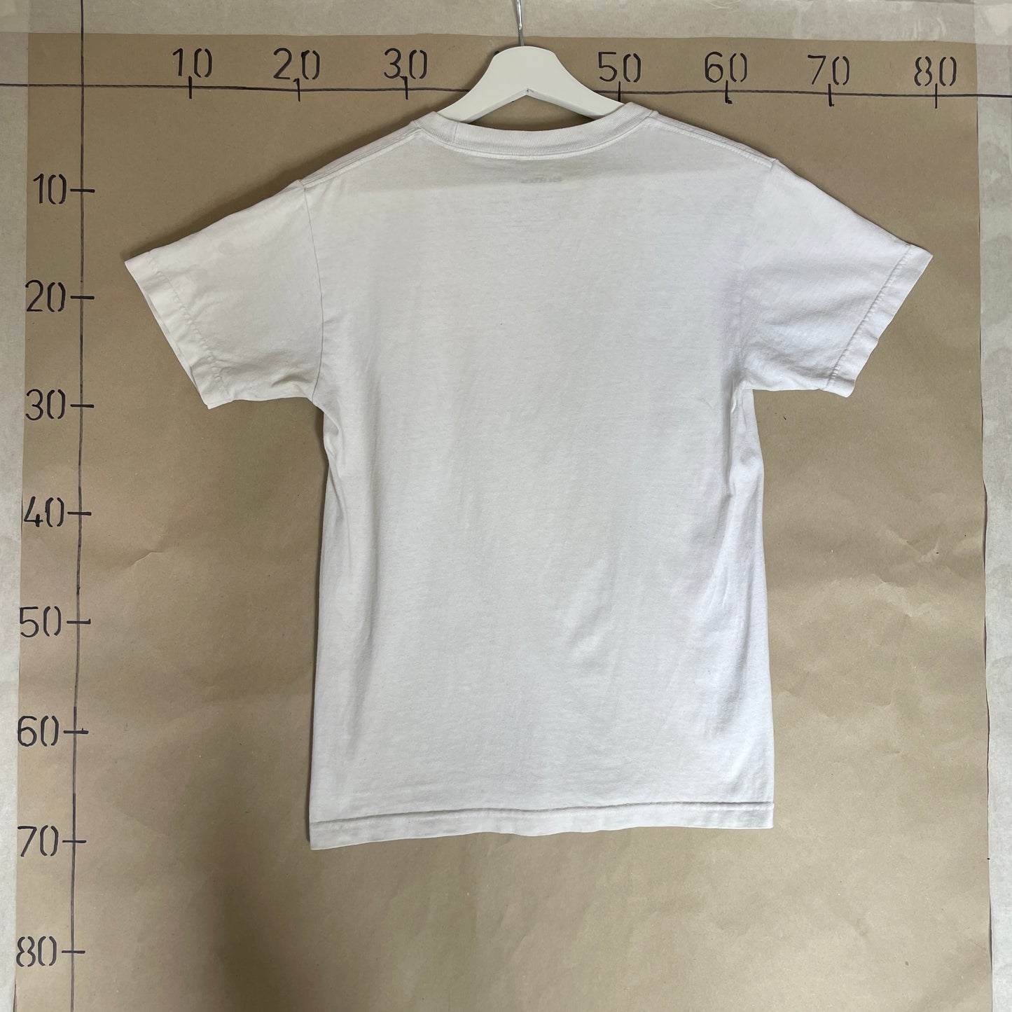 Beige Vintage Grafisk Printet Butter T-Shirt