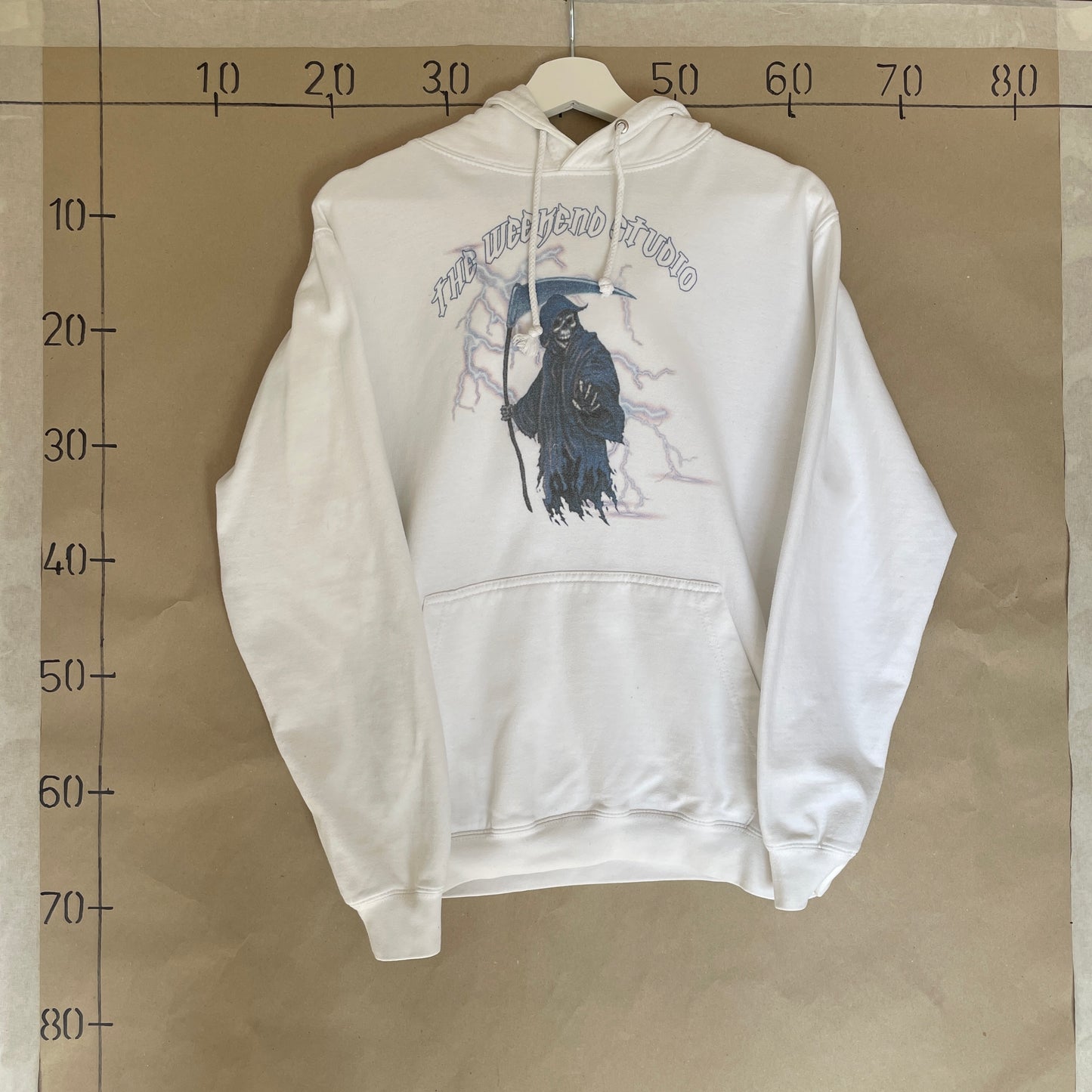 Hvid Vintage Grafisk Printet The Weekend Store Hoodie