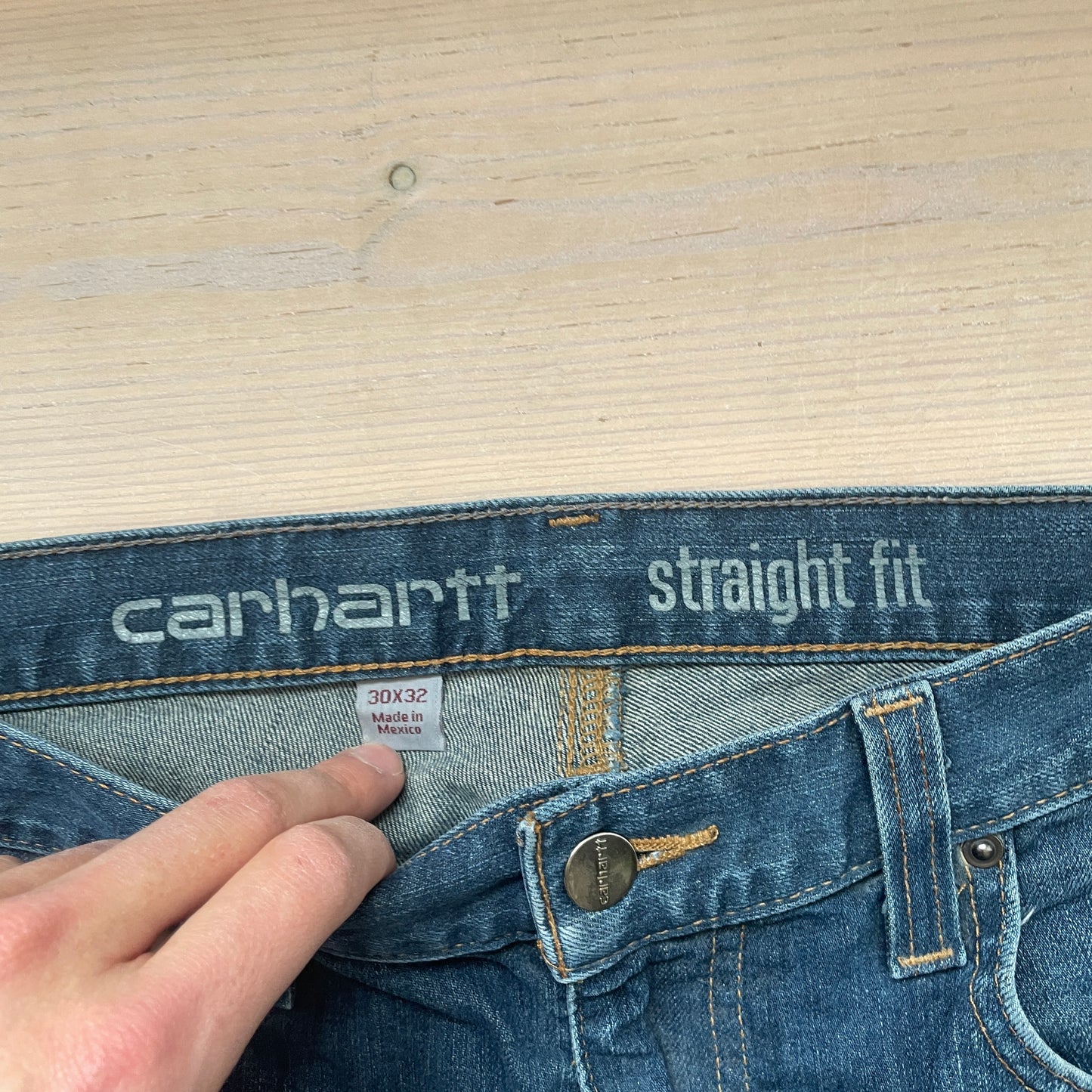 Mørkeblå Carhartt Straight Fit Jeans