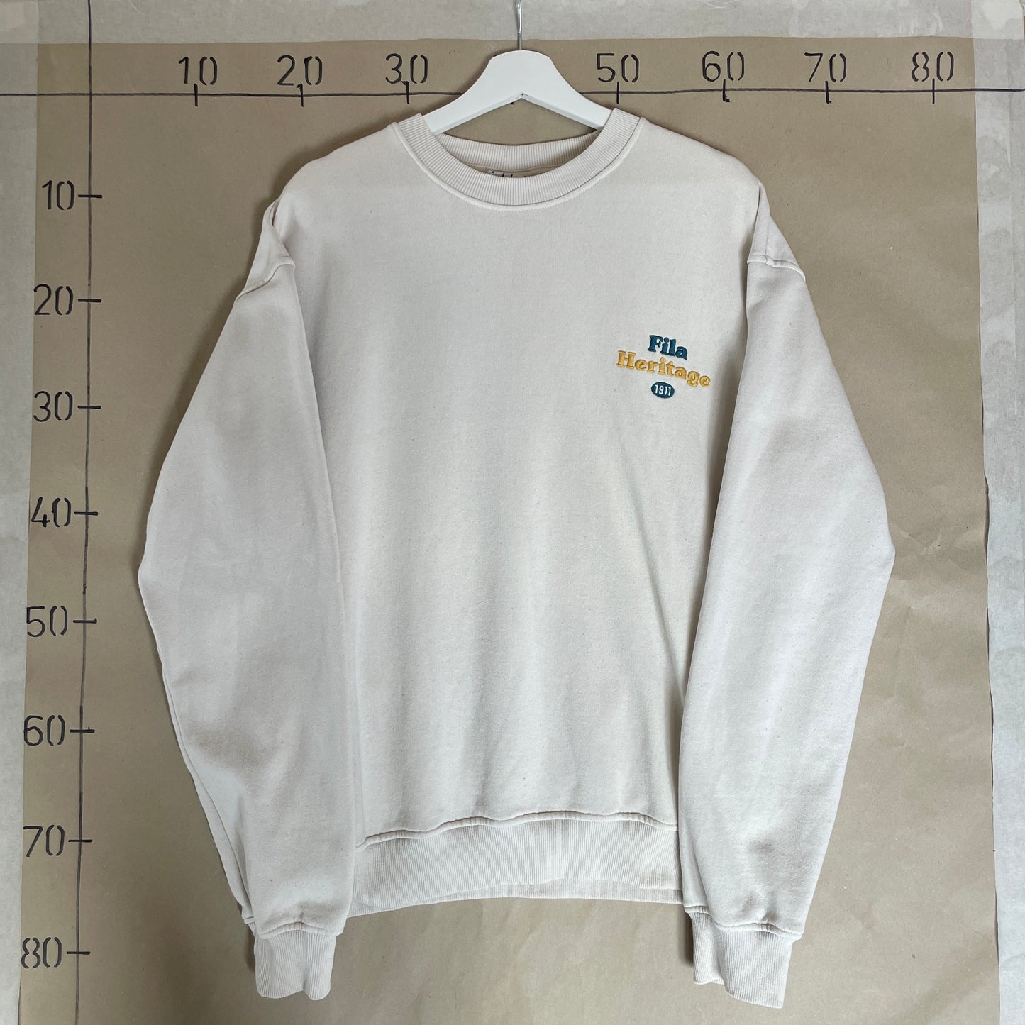 Beige Broderet Fila Sweatshirt