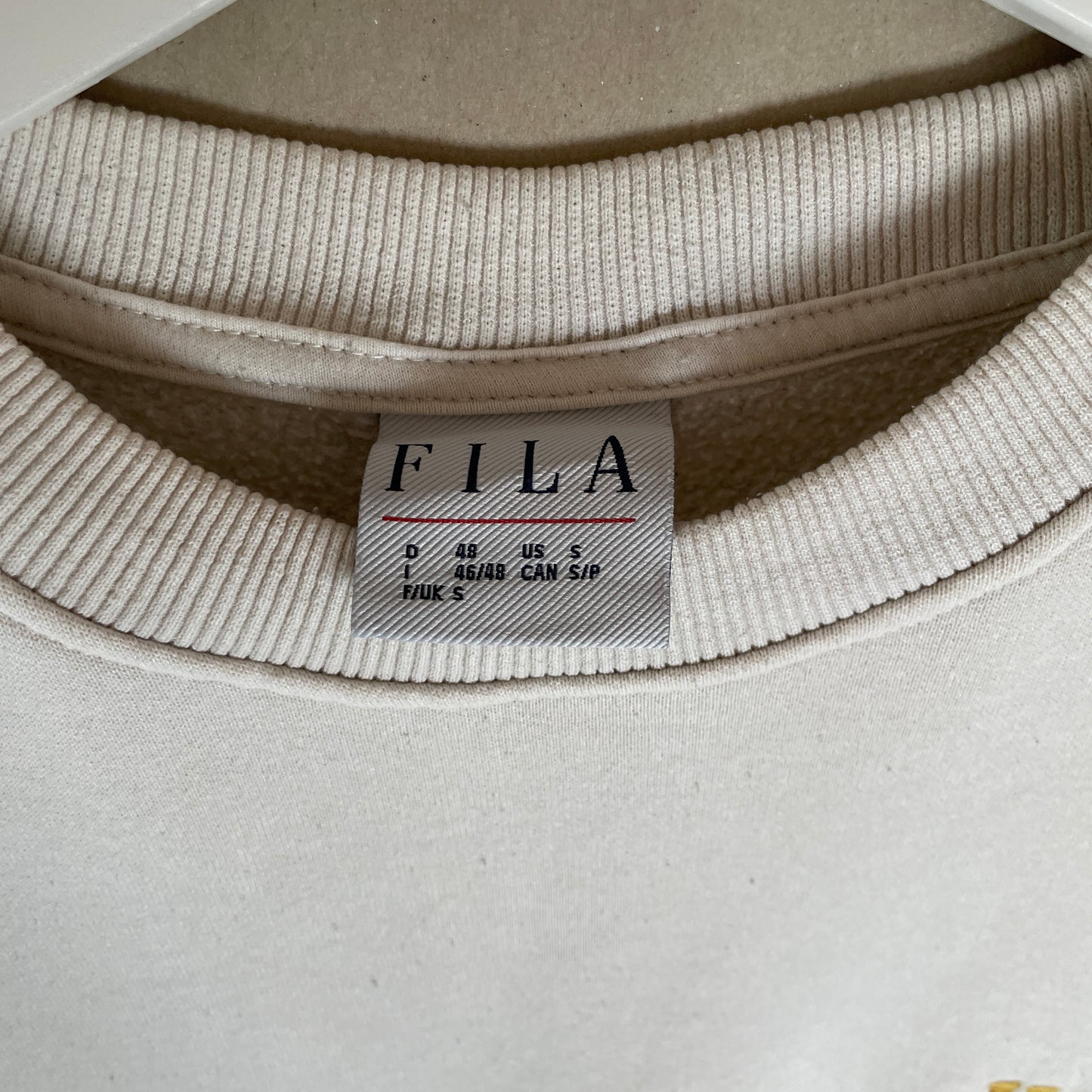 Beige Broderet Fila Sweatshirt