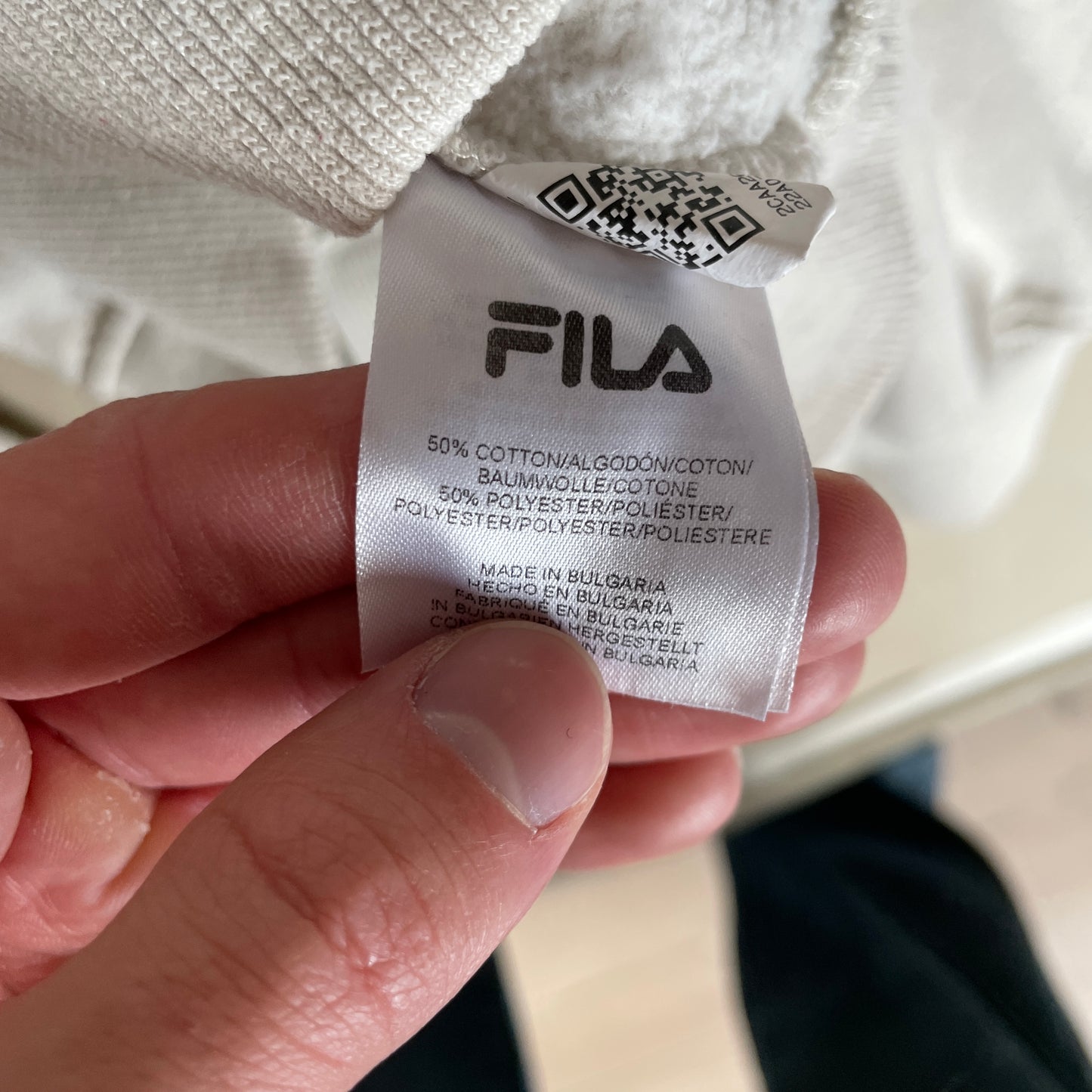 Beige Broderet Fila Sweatshirt