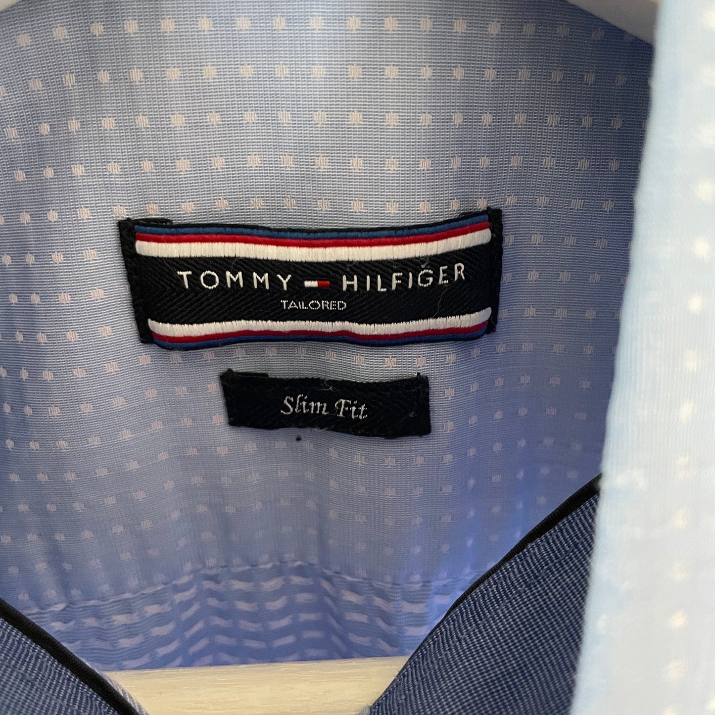 Hvidprikket Lyseblå Tommy Hilfiger Skjorte