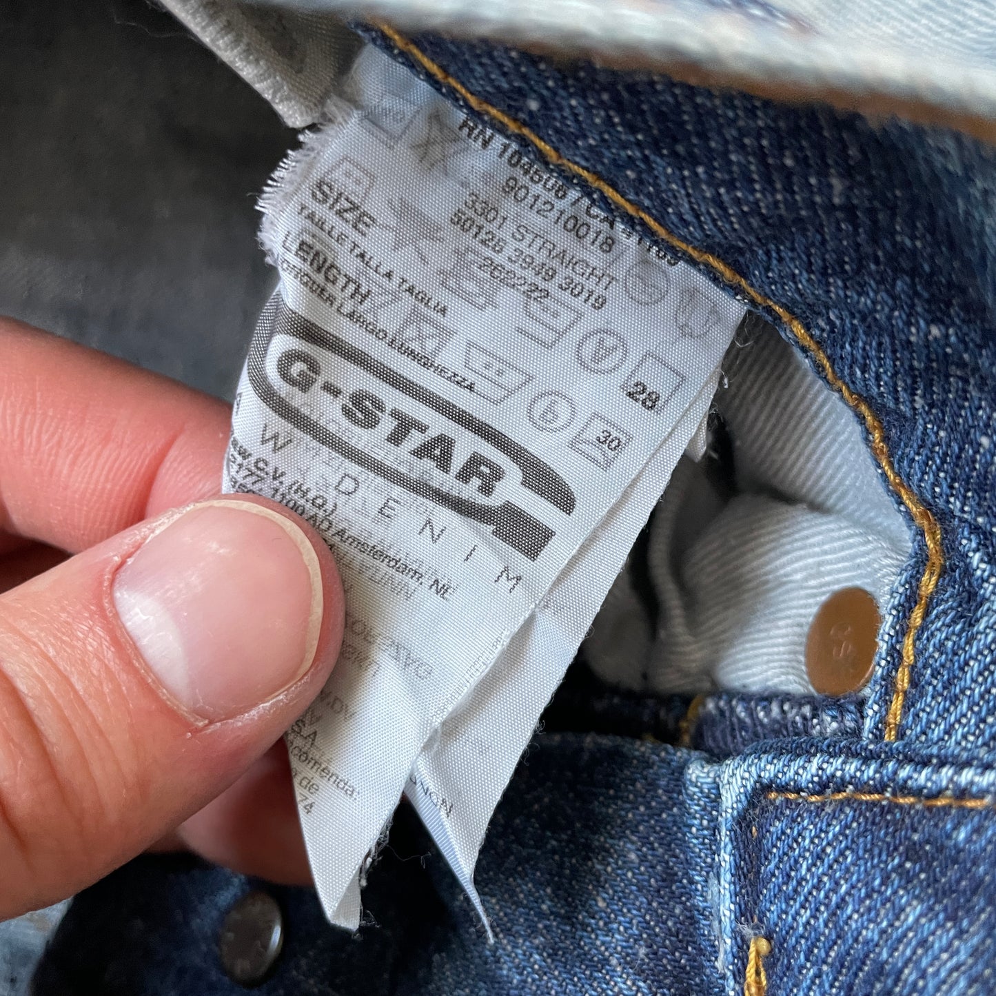 Blå G-Star Raw 3301 Jeans