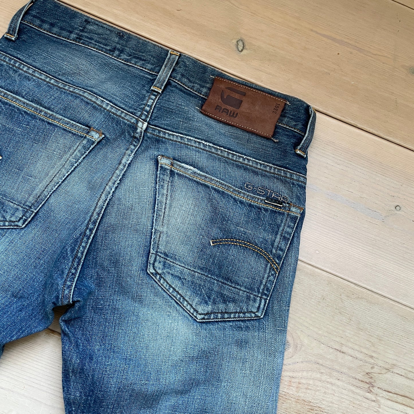 Blå G-Star Raw 3301 Jeans
