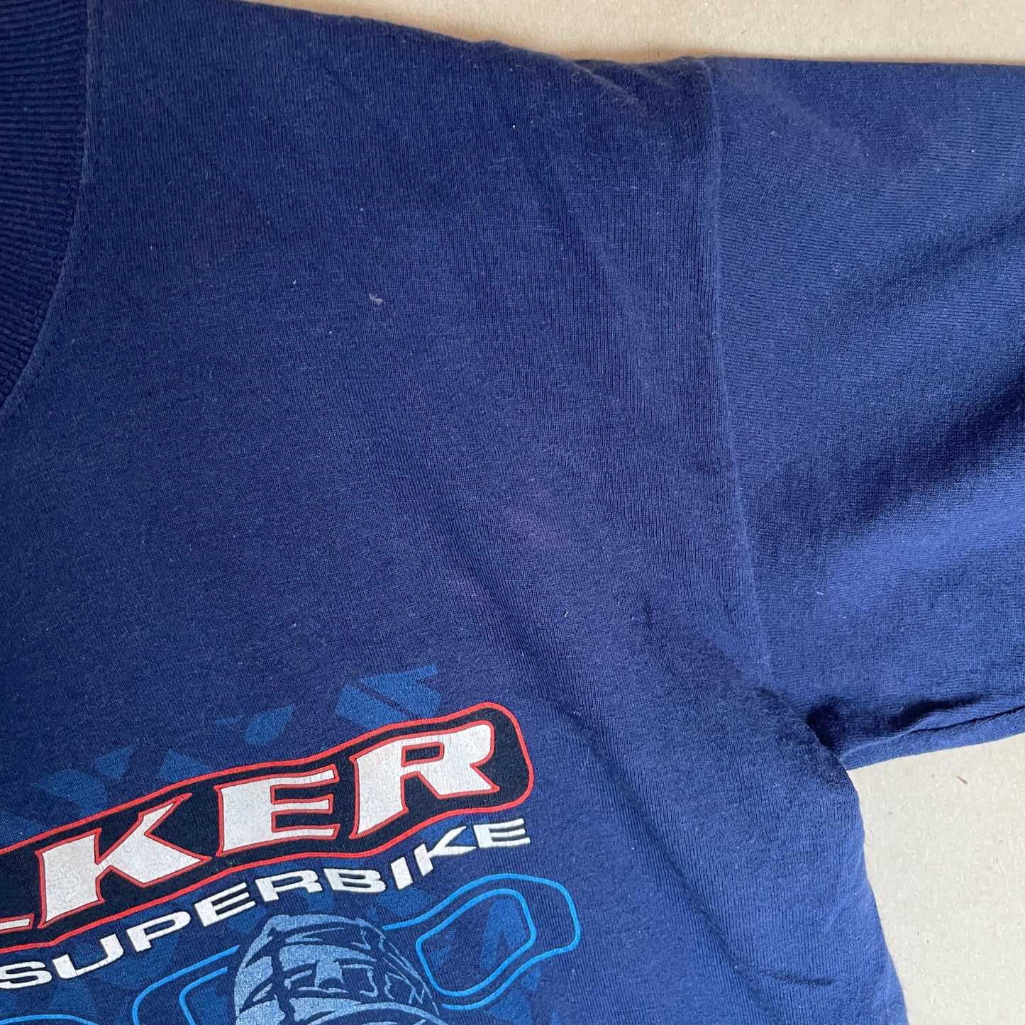 Blå Vintage Chris Walker Motorcykel T-Shirt