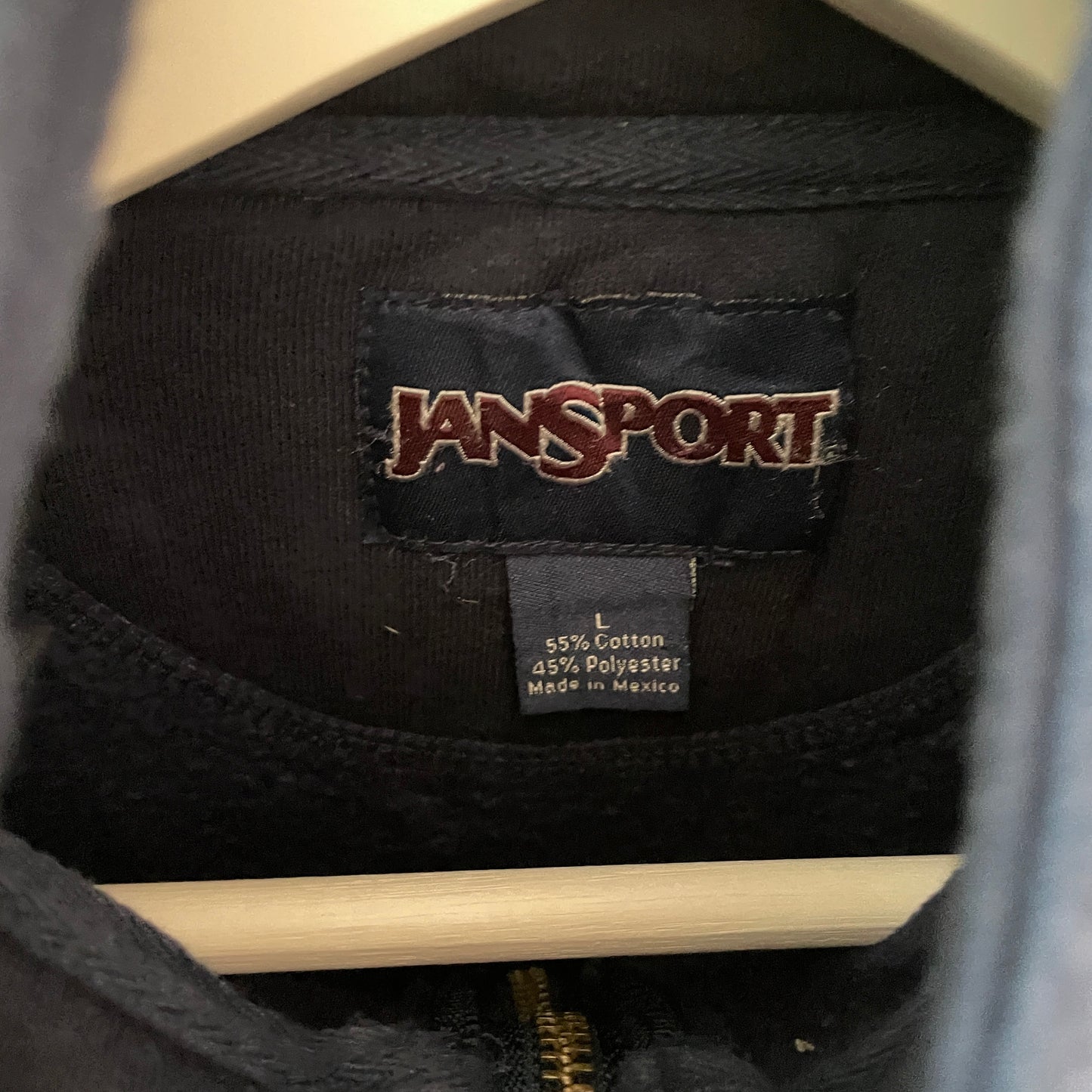 Blå Vintage Broderet SMU 1/4 Zip Sweatshirt