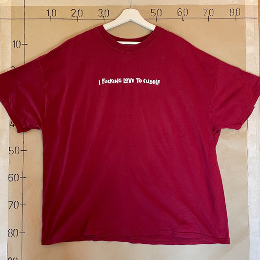 Bordeauxrød Vintage I Fucking Love To Cuddle T-Shirt