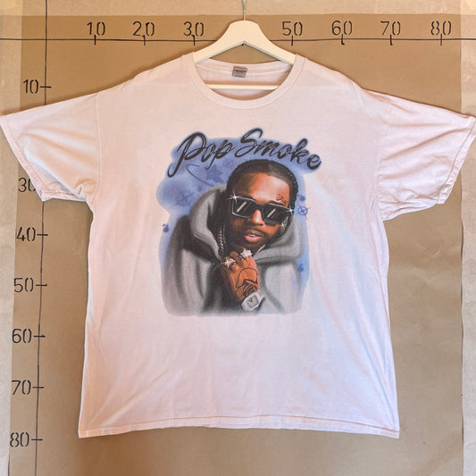 Hvid Vintage Pop Smoke T-Shirt