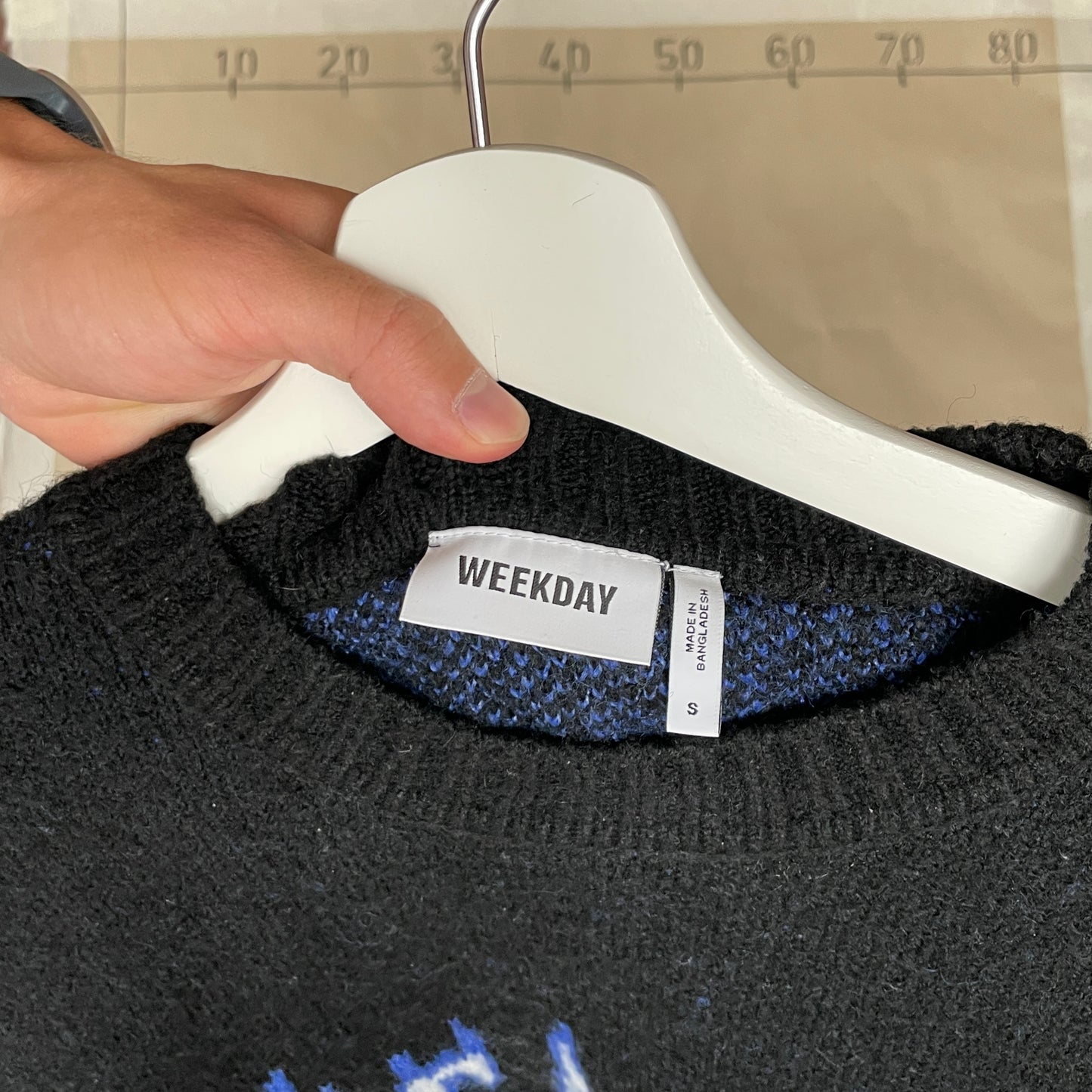 Sort Statement Strik Fra Weekday Med Flammeprint