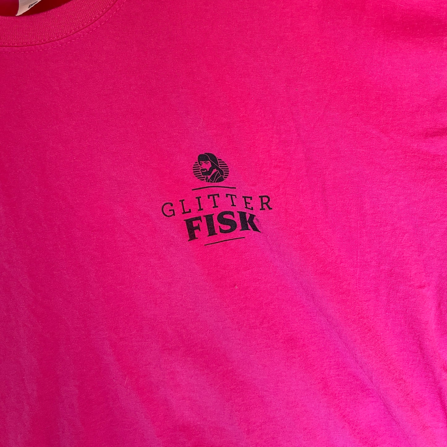 Pink Vintage Glitter Fisk T-Shirt