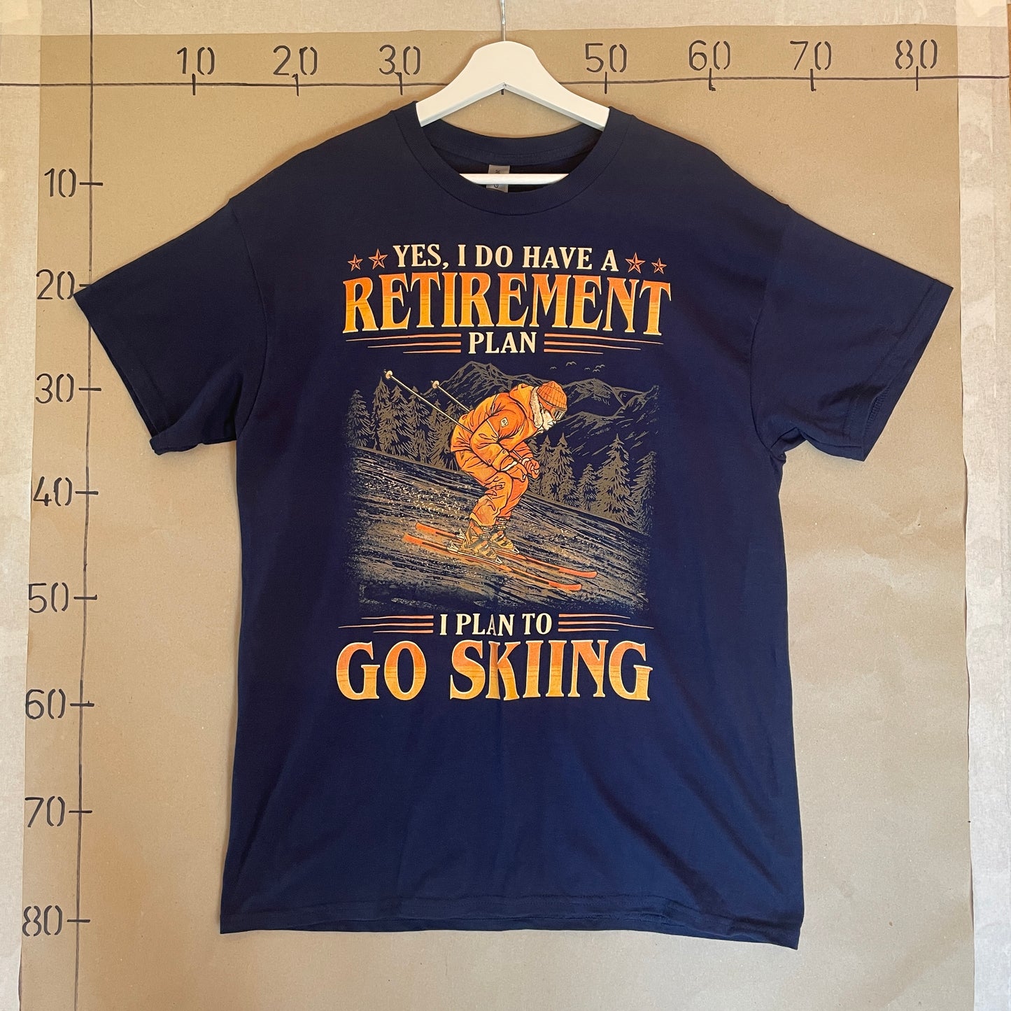 Blå Vintage Ski T-Shirt