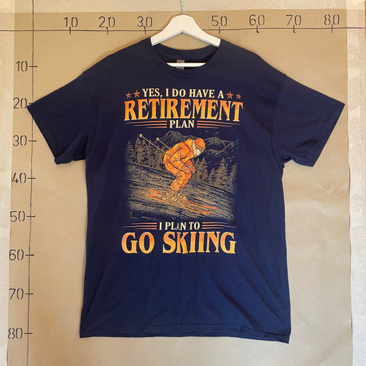 Blå Vintage Ski T-Shirt