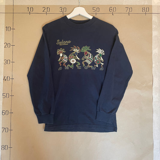 Sort Vintage Langærmet Arizona T-Shirt