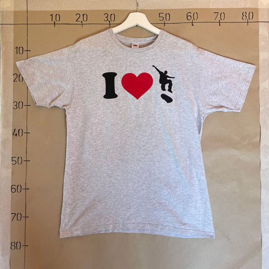 Grå Vintage I Love To Skate T-Shirt