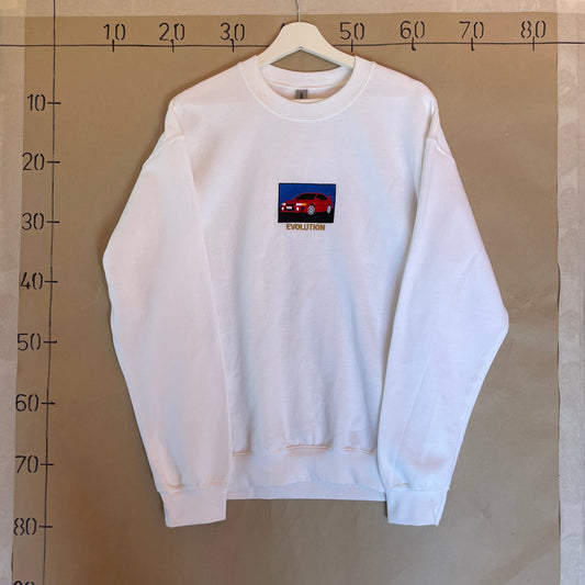 Hvid Vintage Evolution Bil Sweatshirt