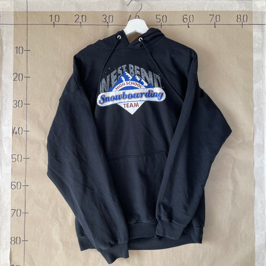 Sort Vintage Snowboarding Team Hoodie Med West Bend Print