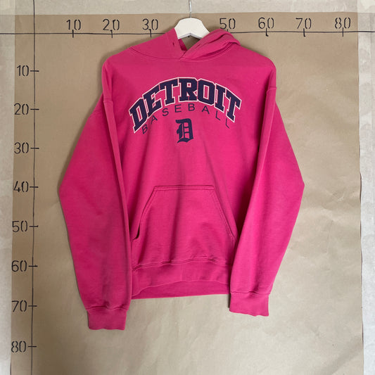 Pink Vintage Detroit Baseball Hoodie