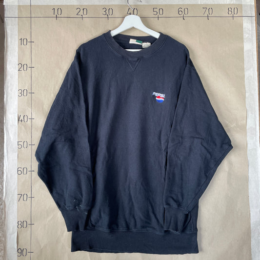 Sort Vintage Pepsi Sweatshirt Med Broderet Logo