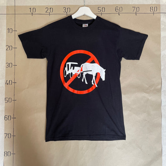 Sort Vintage Anti Hestevogns T-Shirt