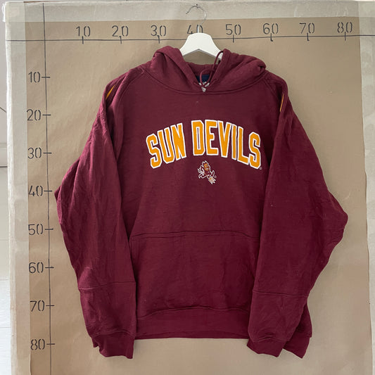 Bordeaux Vintage Sun Devils Hoodie Med Gul Stribedetalje