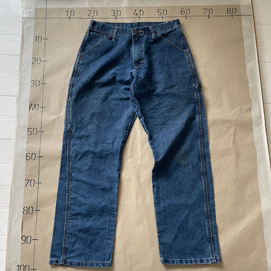 Vintage Blå Wrangler Jeans Med Lommer Og Workwear Detaljer