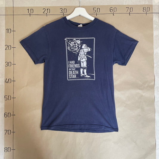Blå Vintage Star Wars Death Star T-Shirt