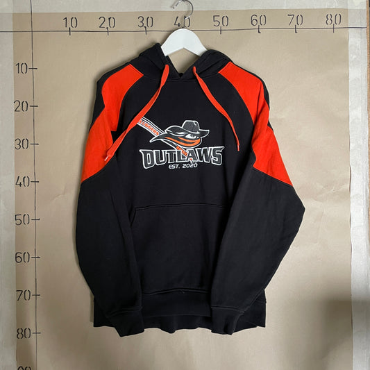Sort Og Orange Vintage Outlaws Hoodie Med Sporty Print