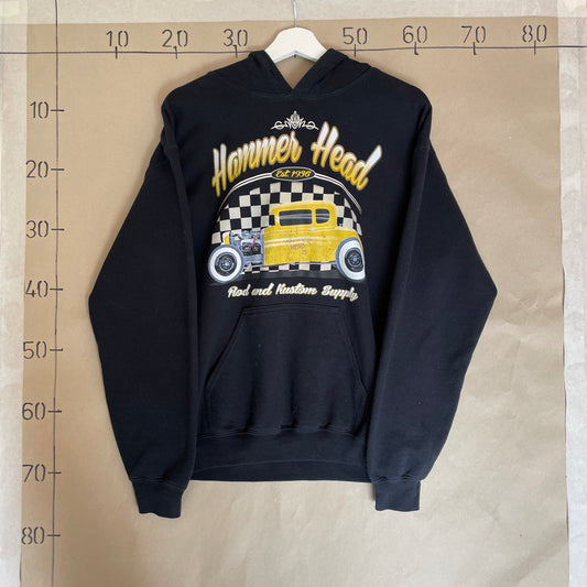 Sort Vintage Hammer Head Bil Hoodie