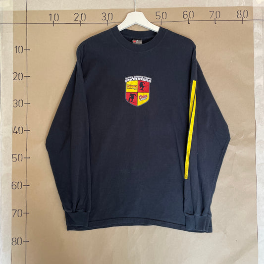 Sort Vintage Snowboard Porsche Flip Langærmet T-Shirt