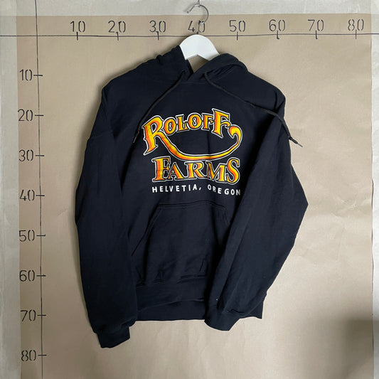 Sort Vintage Roloff Farms Hoodie Med Gul/Rød Grafik