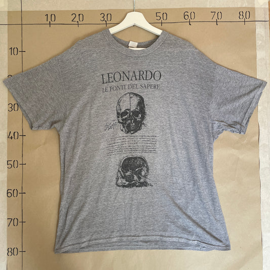 Grå Vintage Leonardo Da Vinci T-Shirt
