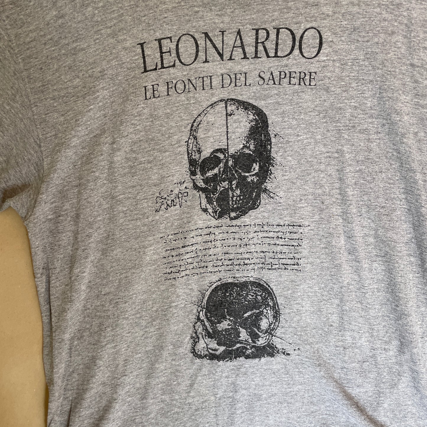 Grå Vintage Leonardo Da Vinci T-Shirt