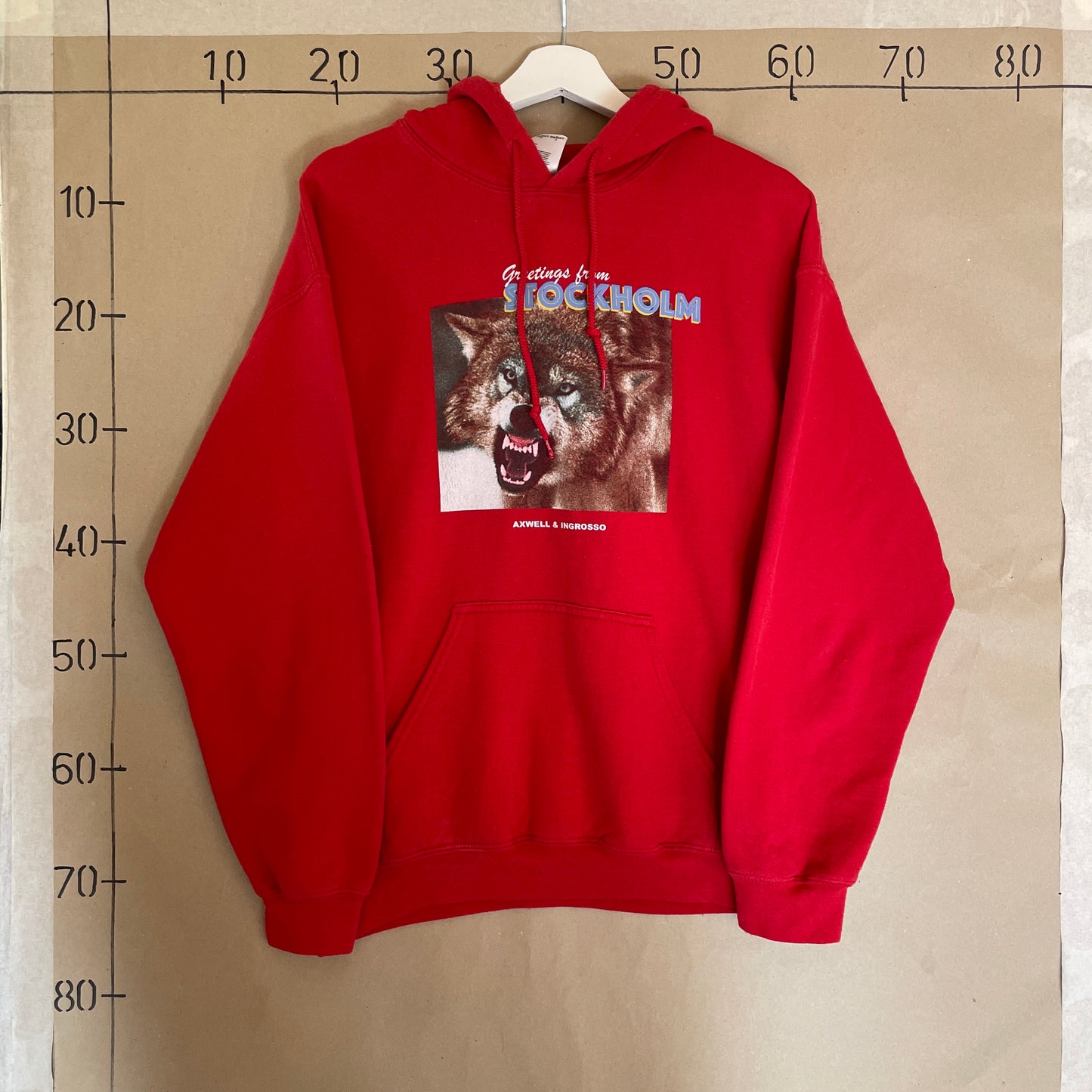 Rød Vintage Axwell &amp; Ingrosso Band Hoodie