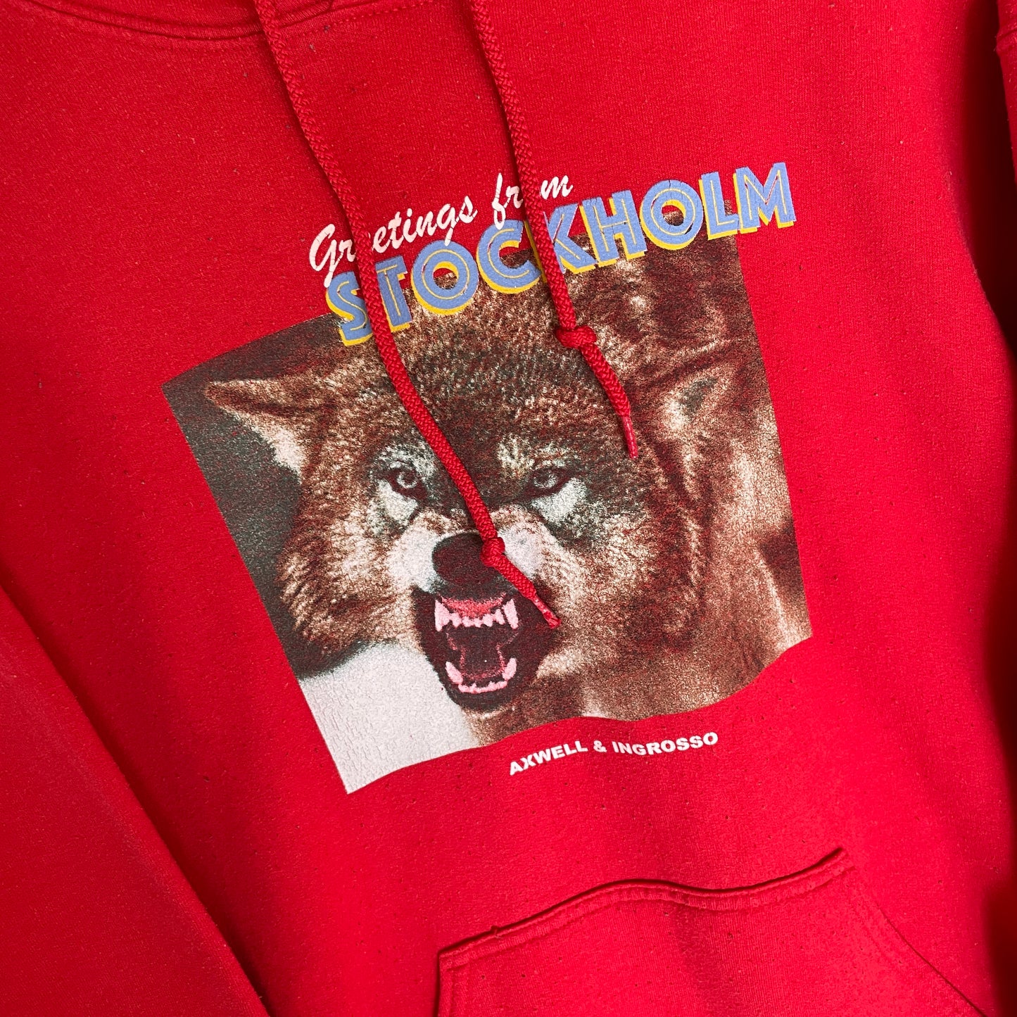 Rød Vintage Axwell &amp; Ingrosso Band Hoodie