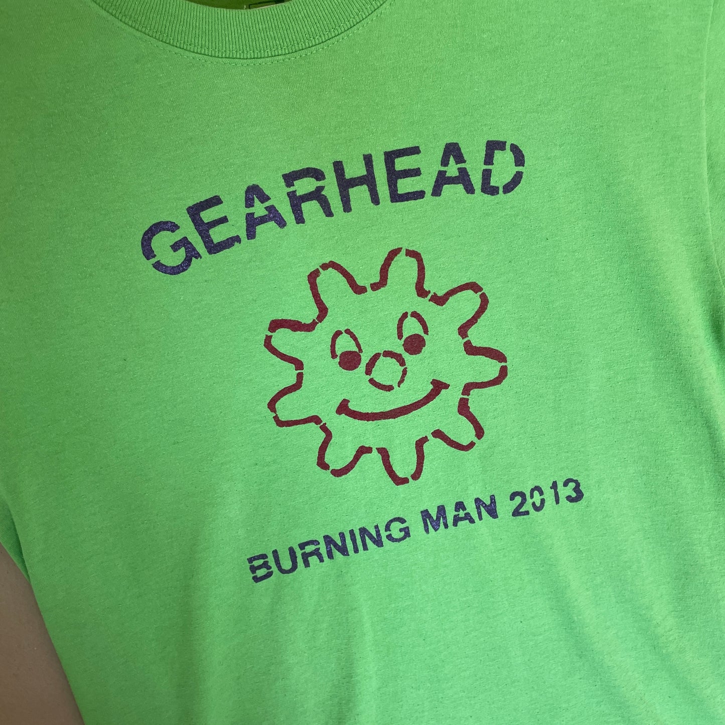 Grøn Vintage Gearhead Burning Man T-Shirt